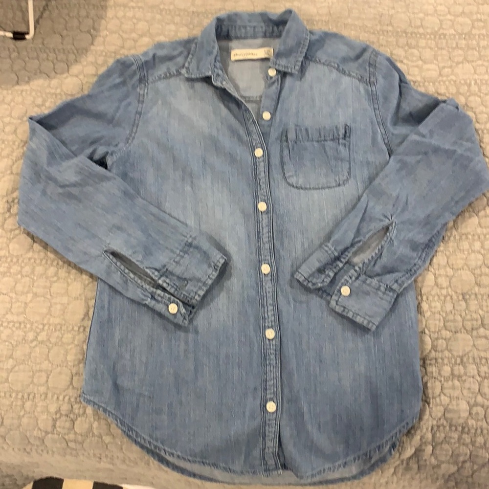 Abercrombie kids button dine denim shirt - size 10.